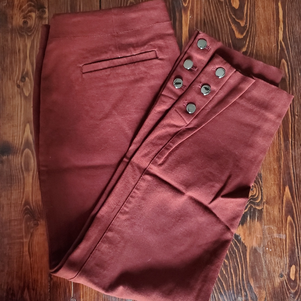 Size 8 - Straight Fit Button Trimmed Pants